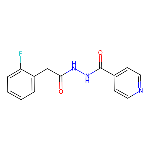 N'-[2-(2-fluorophenyl)acetyl]pyridine-4-carbohydrazide structure