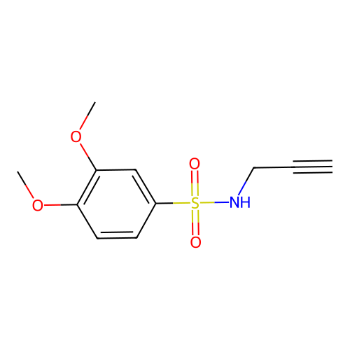 3,4-dimethoxy-N-prop-2-ynylbenzenesulfonamide structure
