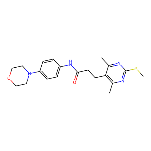 3-(4,6-dimethyl-2-methylsulfanylpyrimidin-5-yl)-N-(4-morpholin-4-ylphenyl)propanamide structure