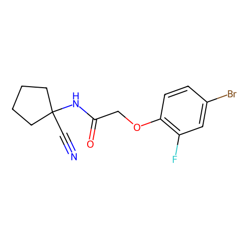 2-(4-bromo-2-fluorophenoxy)-N-(1-cyanocyclopentyl)acetamide structure