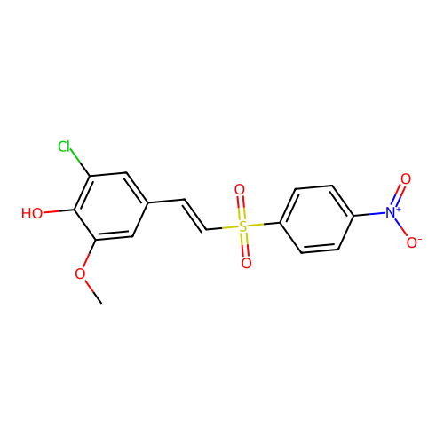 2-Chloro-6-methoxy-4-[2-(4-nitrobenzenesulfonyl)ethenyl]phenol structure
