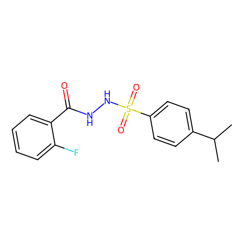 2-fluoro-N'-[4-(propan-2-yl)benzenesulfonyl]benzohydrazide structure