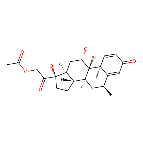 9-Bromo-11,17-dihydroxy-6-methyl-3,20-dioxopregna-1,4-dien-21-yl acetate structure