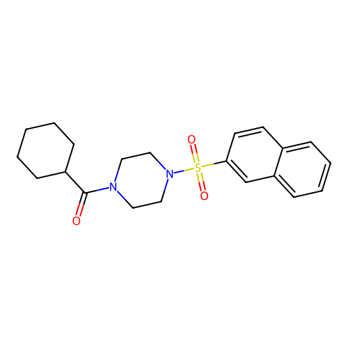 Cyclohexyl[4-(2-naphthalenylsulfonyl)-1-piperazinyl]methanone structure