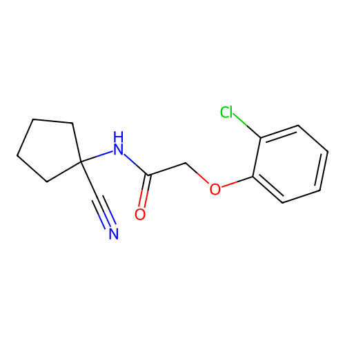 2-(2-chlorophenoxy)-N-(1-cyanocyclopentyl)acetamide structure