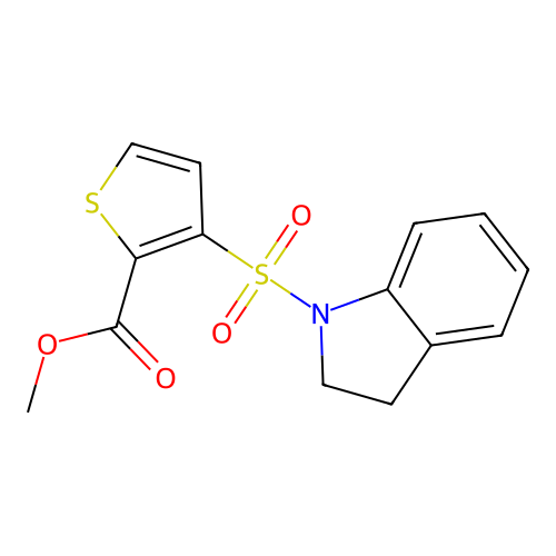 Methyl 3-(2,3-dihydroindol-1-ylsulfonyl)thiophene-2-carboxylate structure