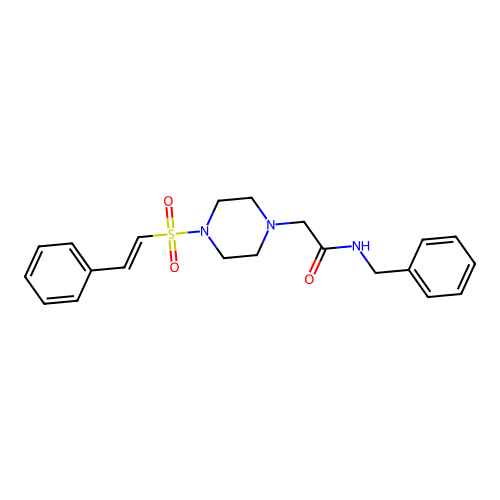 N-benzyl-2-[4-(2-phenylethenesulfonyl)piperazin-1-yl]acetamide structure