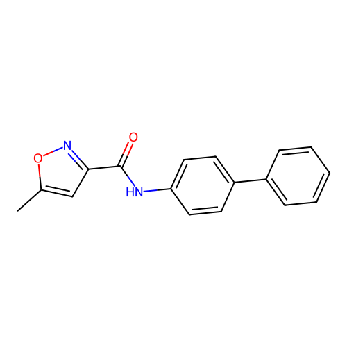 5-methyl-N-(4-phenylphenyl)-1,2-oxazole-3-carboxamide structure