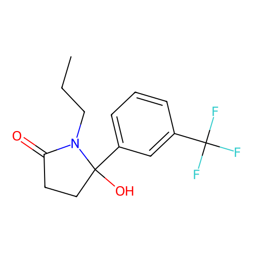 2-Pyrrolidinone, 5-hydroxy-1-propyl-5-(3-(trifluoromethyl)phenyl)- structure
