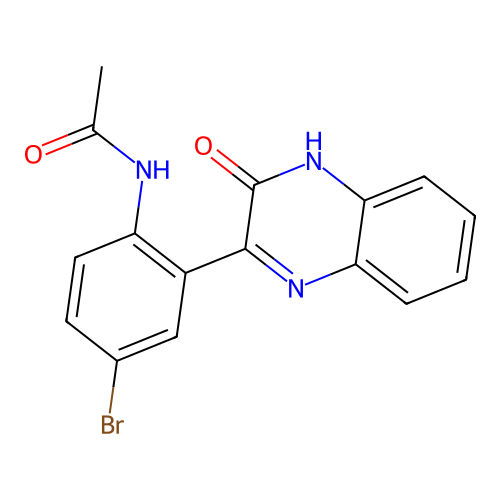 N-[4-bromo-2-(3-oxo-3,4-dihydroquinoxalin-2-yl)phenyl]acetamide structure