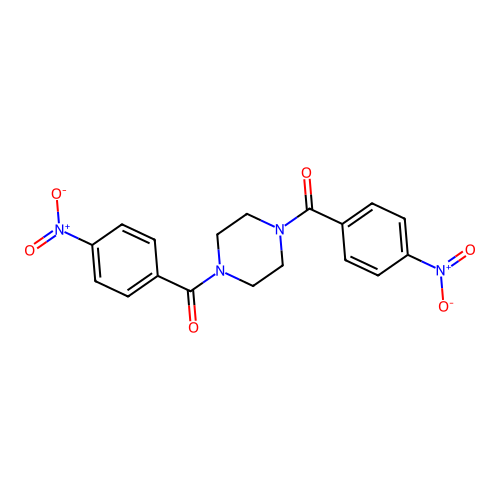 1,4-Bis(4-nitrobenzoyl)piperazine structure