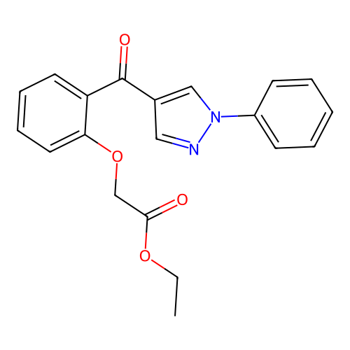ethyl 2-{2-[(1-phenyl-1H-pyrazol-4-yl)carbonyl]phenoxy}acetate structure
