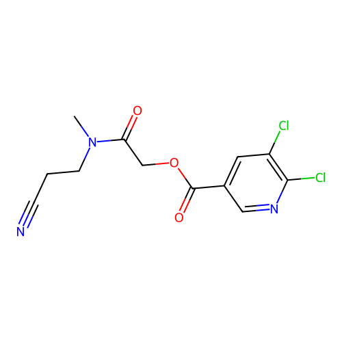 [(2-Cyanoethyl)(methyl)carbamoyl]methyl 5,6-dichloropyridine-3-carboxylate structure
