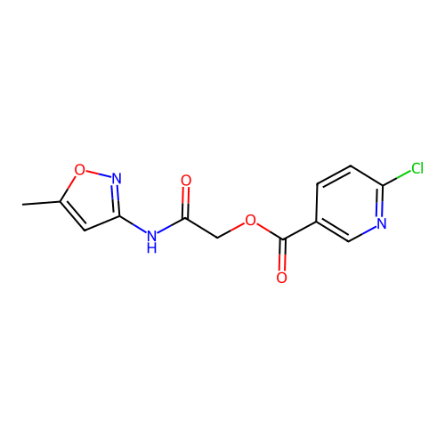 [(5-Methyl-1,2-oxazol-3-yl)carbamoyl]methyl 6-chloropyridine-3-carboxylate structure