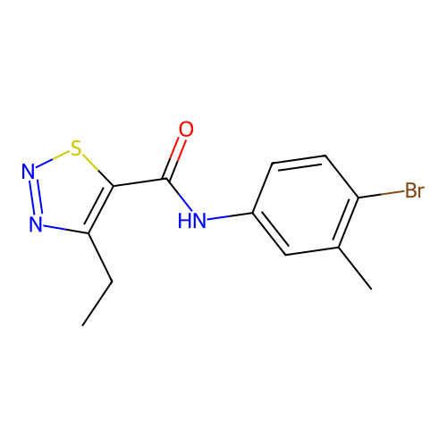 N-(4-bromo-3-methylphenyl)-4-ethyl-1,2,3-thiadiazole-5-carboxamide structure