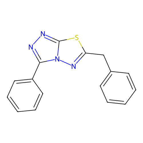 1,2,4-Triazolo(3,4-b)(1,3,4)thiadiazole, 3-phenyl-6-(phenylmethyl)- structure
