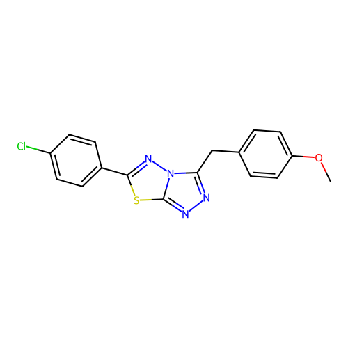 6-(4-Chlorophenyl)-3-((4-methoxyphenyl)methyl)-1,2,4-triazolo(3,4-b)(1,3,4)thiadiazole structure