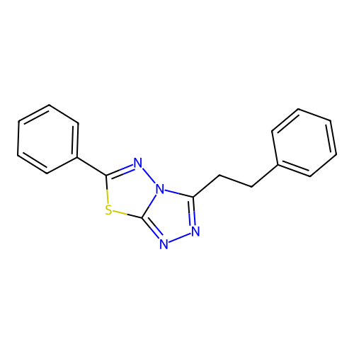 1,2,4-Triazolo(3,4-b)(1,3,4)thiadiazole, 6-phenyl-3-(2-phenylethyl)- structure