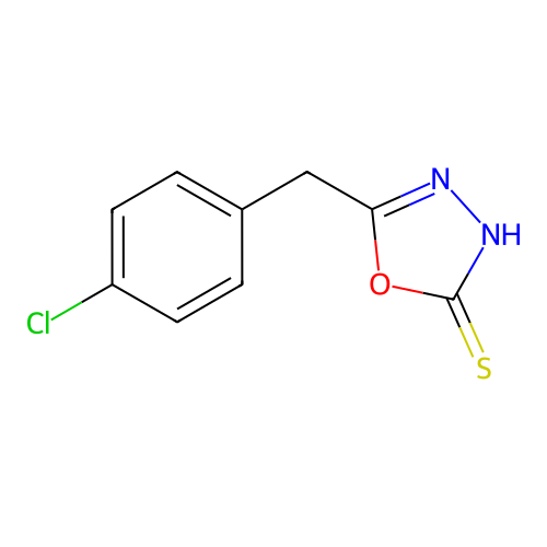 5-((4-Chlorophenyl)methyl)-1,3,4-oxadiazole-2(3H)-thione structure