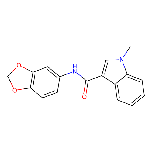 N-(1,3-benzodioxol-5-yl)-1-methyl-1H-indole-3-carboxamide structure