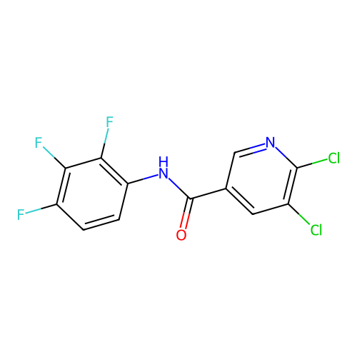 5,6-dichloro-N-(2,3,4-trifluorophenyl)pyridine-3-carboxamide structure