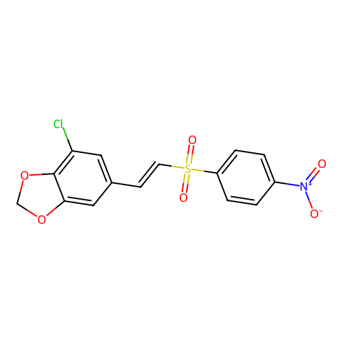 4-Chloro-6-[2-(4-nitrobenzenesulfonyl)ethenyl]-1,3-dioxaindane structure