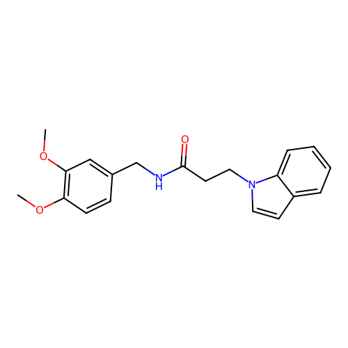 N-(3,4-dimethoxybenzyl)-3-(1H-indol-1-yl)propanamide structure