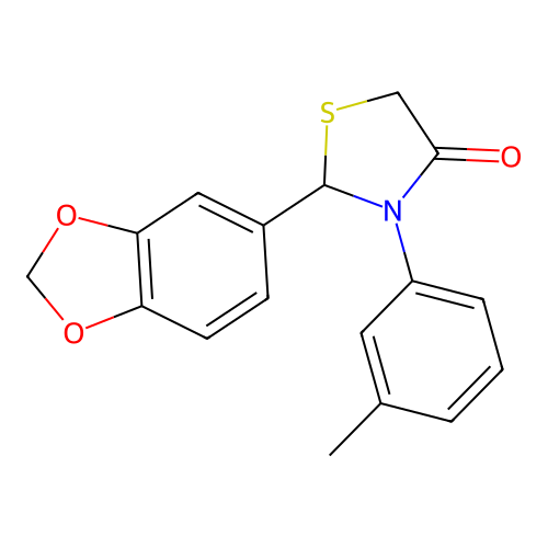 2-(1,3-Benzodioxol-5-yl)-3-(3-methylphenyl)-1,3-thiazolidin-4-one structure