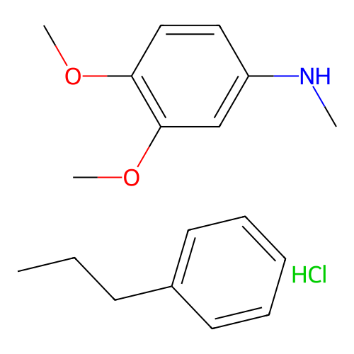 3,4-dimethoxy-N-methylaniline;propylbenzene;hydrochloride structure