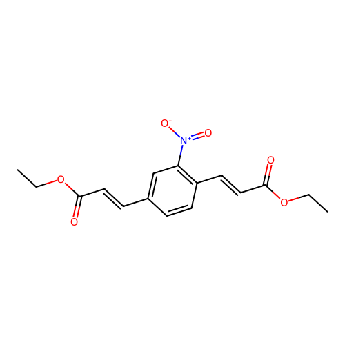 Ethyl 3-[4-(3-ethoxy-3-oxoprop-1-enyl)-3-nitrophenyl]prop-2-enoate structure