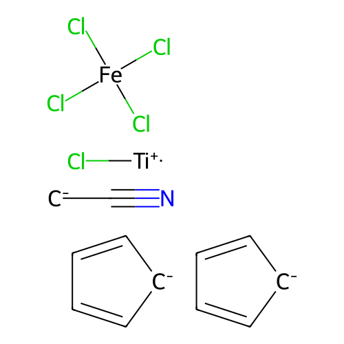 Chloro-(cyanomethyl)-di(cyclopenta-2,4-dien-1-yl)titanium; tetrachloroiron structure
