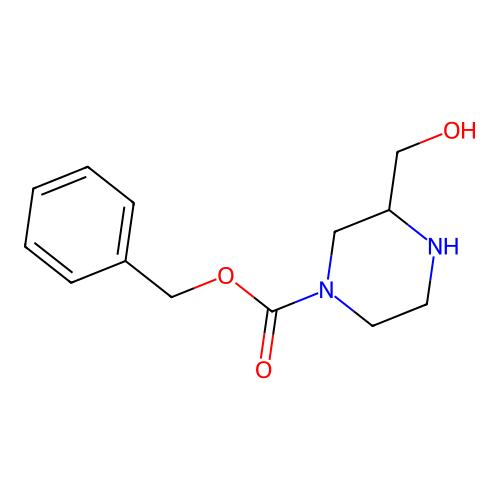 Benzyl 3-(hydroxymethyl)piperazine-1-carboxylate structure
