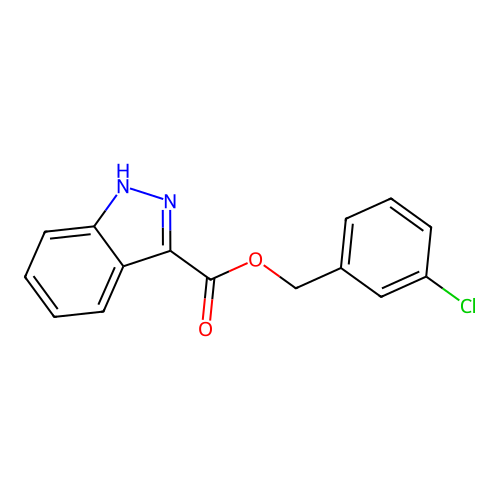 (3-chlorophenyl)methyl 1H-indazole-3-carboxylate structure