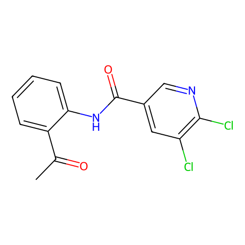 N-(2-acetylphenyl)-5,6-dichloropyridine-3-carboxamide structure