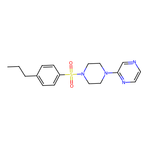 2-[4-(4-Propylphenyl)sulfonylpiperazin-1-yl]pyrazine structure