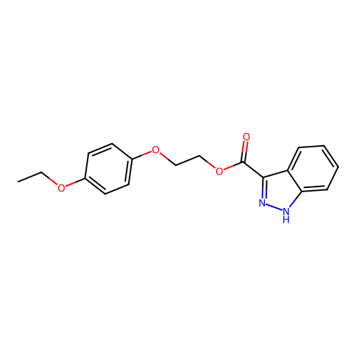 2-(4-ethoxyphenoxy)ethyl 1H-indazole-3-carboxylate structure