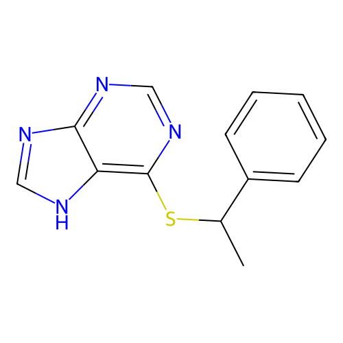 1H-Purine, 6-[(1-phenylethyl)thio]- structure