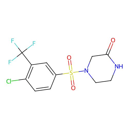 2-Piperazinone, 4-[(4-chloro-3-(trifluoromethyl)phenyl)sulfonyl]- structure