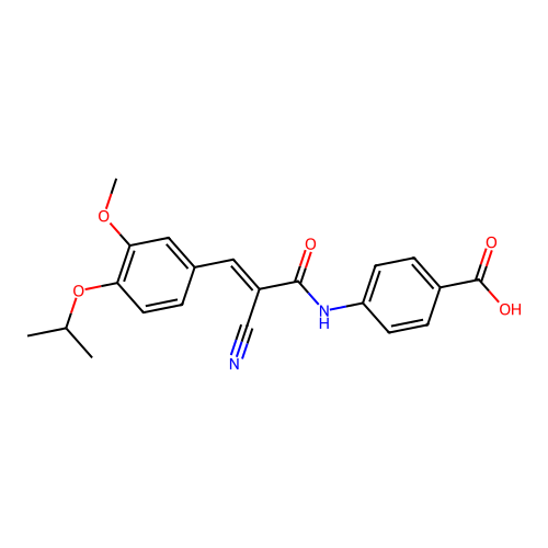 4-{2-Cyano-3-[3-methoxy-4-(propan-2-yloxy)phenyl]prop-2-enamido}benzoic acid structure