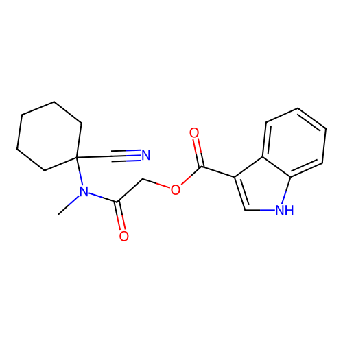 [(1-cyanocyclohexyl)(methyl)carbamoyl]methyl 1H-indole-3-carboxylate structure