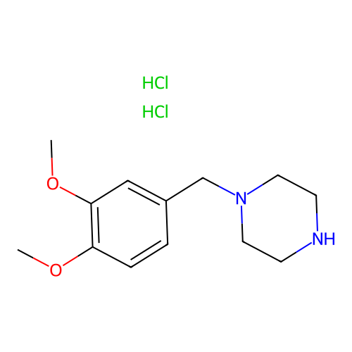 Piperazine, 1-veratryl-, dihydrochloride structure