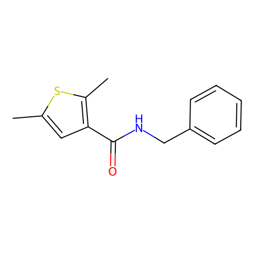 N-benzyl-2,5-dimethylthiophene-3-carboxamide structure