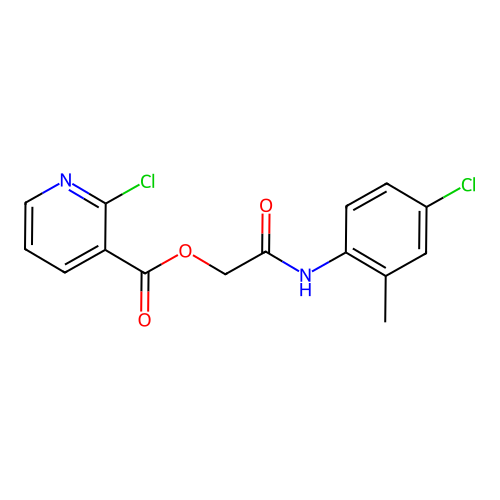 [2-(4-Chloro-2-methylanilino)-2-oxoethyl] 2-chloropyridine-3-carboxylate structure