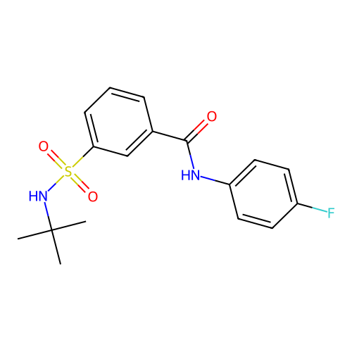 3-(N-(tert-butyl)sulfamoyl)-N-(4-fluorophenyl)benzamide structure