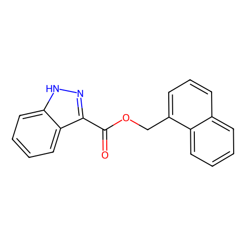 naphthalen-1-ylmethyl 1H-indazole-3-carboxylate structure
