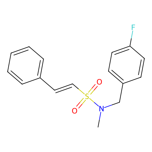 N-[(4-fluorophenyl)methyl]-N-methyl-2-phenylethene-1-sulfonamide structure