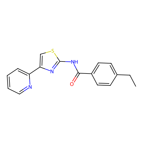 4-ethyl-N-[4-(2-pyridyl)thiazol-2-yl]benzamide structure