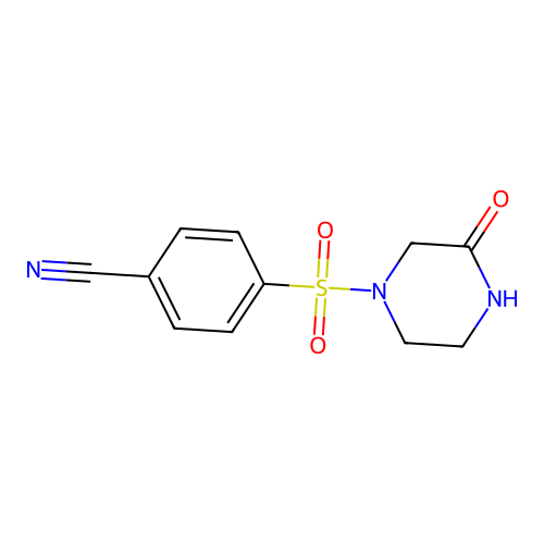 Benzonitrile, 4-[(3-oxo-1-piperazinyl)sulfonyl]- structure