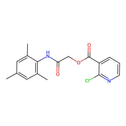 [(2,4,6-Trimethylphenyl)carbamoyl]methyl 2-chloropyridine-3-carboxylate structure