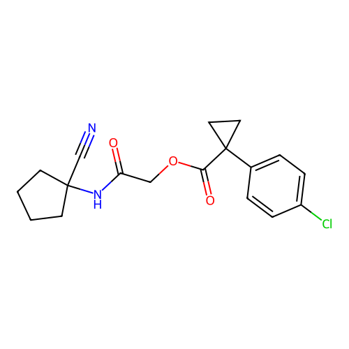 [(1-cyanocyclopentyl)carbamoyl]methyl 1-(4-chlorophenyl)cyclopropane-1-carboxylate structure